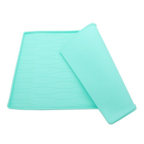 Calibonbon 洗える ペット用シリコンスマートマット 犬猫用食事マット 食器洗い機対応 48×30cm 滑り止め 防水 フードこぼれ防止 折りたたみ収納 超柔軟 無毒安全 グレー 繰り返し使える 耐