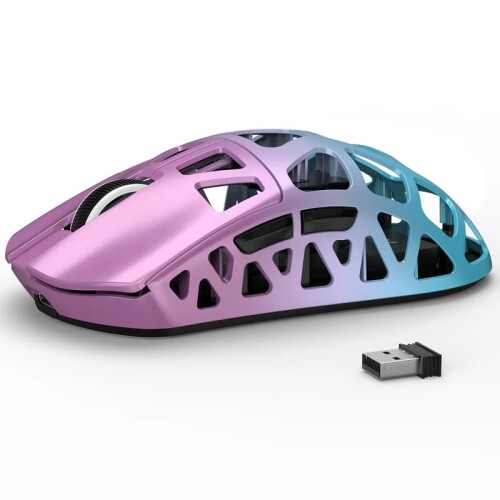 ATTACK SHARK R3 ゲーミングマウス マグネシウム合金 ワイヤレス PAW3395 8000hz 2.4G/Bluetooth/USB有線 26000DPI 46g 超軽量 コイルケーブル付き 急速充電 技適取得済み (紫)