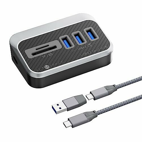 SETMSPACE usbハブ 3.0 4ポート 5Gbps 高速転送 usb3.0(3*USB A+TF+SD)ケーブル50CM