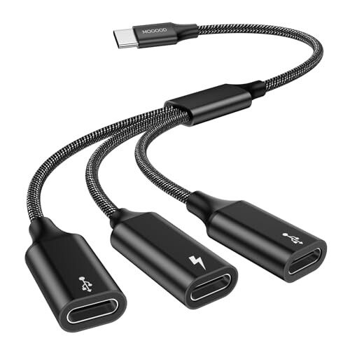 MOGOOD USB C 分岐器 3-in-1 USB C2.0 分岐器Yケーブル USB Cから3USB Cマザーアダプタ 3 USB Cポート..