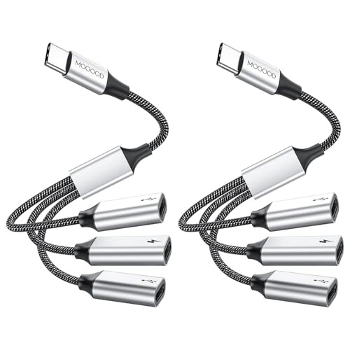 MOGOOD USB C 分岐器 3-in-1 USB C2.0 分岐器Yケーブル USB Cから3USB Cマザーアダプタ 3 USB Cポート..