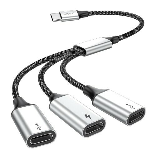 MOGOOD USB C 分岐器 3-in-1 USB C2.0 分岐器Yケーブル USB Cから3USB Cマザーアダプタ 3 USB Cポート..
