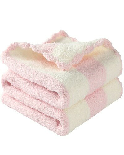 ベビー ブランケット おくるみ 毛布 ふわふわ 出産祝い ひざかけ ベビーカー 85×85 cm (ピンク)