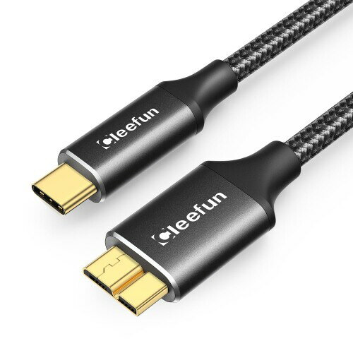 CLEEFUN USB C to Micro B ケーブル 2m USB 3.1 10Gbps 高速データ転送 Type C to Micro B 変換ケーブル USB C 外付けhddケーブル マイクロB変換ケーブル 外付けHDD/SSD ハードドライブ/Macbook(Pro)/カメラなどに