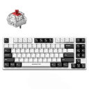 Monster ゲーミングキーボード 有線キーボード 85% 赤軸 静かなタイピング キーボード 白 RGB バックライト USBポートRGBライト 高耐久スイッチ PCB キーキャップ 搭載 Mac Windows Linux対応(赤軸)