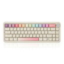 YUNZII B68 65% ワイヤレスメカニカルキーボード ゲーミングキーボード BT5.0/2.4GHz/有線 ホットスワップ対応 ガスケットキーボード RGBバックライトWin/Mac用 技適認証取得 (ベージュ, ミルク