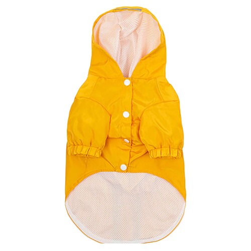 Loveril 犬用レインコート レインウェア カッパ ポンチョ ドッグウェア お散歩 着脱簡単 防水 防寒 防雪 防風 反射ライン 小型犬 中型犬 大型犬 ペット用 (M, イエロー)