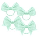 GFun ヘアゴム 子供 リボン 4枚セット 可愛い 髪ゴム ヘアアクセサリー 入園式 入学式 卒園式 発表会 浴衣 洋服 オパールグリーン