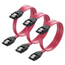 Cable Matters 3本セッ 6Gbps SATA ケーブル - 45cm(ストレート型)、ラッチ付き SSDとHDD増設シリアル ATA3 ケーブル、...