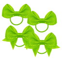 GFun ヘアゴム 子供 リボン 4枚セット 可愛い 髪ゴム ヘアアクセサリー 入園式 入学式 卒園式 発表会 浴衣 洋服 リーフグリーン