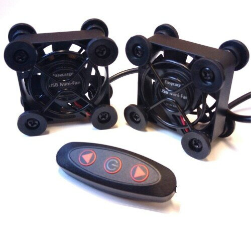 Easycargo 2パックUSBファンDC 5Vファン、スピードコントローラー40mm