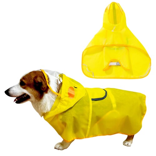 Charming Club 犬 レインコート カッパ ペット雨具 お出かけ 雨の日 雪の日 梅雨対策 5サイズ お手入れやすい 小中型犬用 フィット調整可能 収納ポーチ付き 腹保護カバーあり 反射テープあ