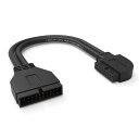 LINKUP - USB 3.2 Gen 2 (USB 3.1) 内部アダプター 20pinマザーボードヘッダー 20ピン マザーボードヘッダーオス-メス 10Gbps PC USB-A ポート用 - 右角度型 - ブラック 24cm(2)