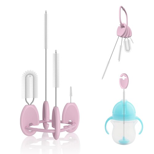 VOGOGE ベビー用ストローブラシ ストロー用ブラシ 4本セット 哺乳瓶・ストローカップ用 0〜24ヶ月対応,..