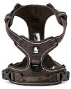 cocomall 犬用ハーネス 犬用胴輪 ドッグ ペット用品 ハーネス 3M反射材料 訓練 ナイロン製 小型犬、中型犬、大型犬に向け 通気性 調節可能 (XS, ブラウン)