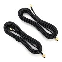 WINGONEER 2PCS 16フィートブラックWLANアンテナ延長ケーブルWLANアンテナケーブルSMAケーブル-ダブルオス内部ニードル