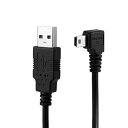 JSER Mini USB B Type 5ピン オス 左角度 90度 - USB 2.0 オス データケーブル フェライト付き 3.0m