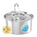 ステンレス製 猫 自動給水器犬 水飲み器 3L大容量ペット 水飲み器 水量目視可能 室内静音 自動給水器 猫&犬&小動物用 簡単清掃