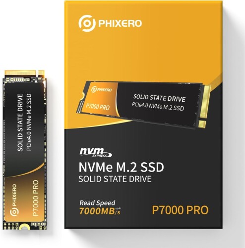 PHIXERO P7000PRO SSD 2TB NVMe 最大読取7000MB/s (R:7000MB/s、W:6600MB/s) M.2 2280 PCIe Gen4x4 内蔵SSD QLC 3D NAND/ヒートシンク搭載
