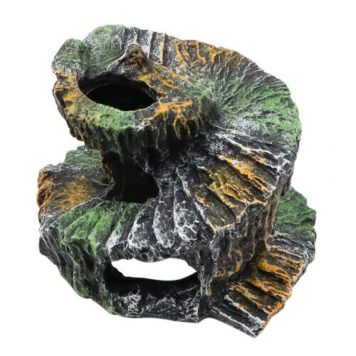 NUZAMAS 樹脂製タートル 中空樹脂製装飾爬虫類用フローティングプラットフォーム 水槽用タートル洞窟 水族館用品 水槽爬虫類用クライミング樹脂製ロック