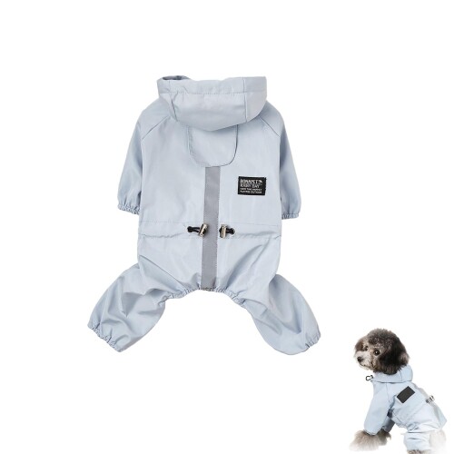 Lyyxjsltd 犬 服 小型犬 犬用レインコート 防水 防風 ポンチョ フード付き 小型犬 中型犬 ミニチュアダックス 服 猫用 ペット服 軽量 快適 可愛い 雨具 春夏秋対応 (ブルー, XL)