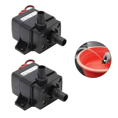 Hailege 2個セット 水ポンプ240L / H DC 12V 4.2Wマイクロブラシレスポンプ3Mポンプヘッドプール水族館..