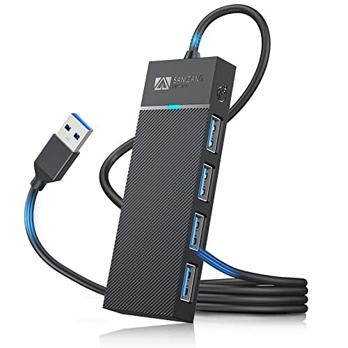 SAN ZANG MASTER スリム設計 4ポートUSB3.0 ハブ 100CM 5Gbps高速転送 軽量 USBハブ 3.0 ハブ USB HUB ..