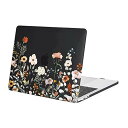 MOSISO 対応機種 MacBook Pro 13インチ ケース M2 2025-2016 A2338 M1 A2251 A2289 A2159 A1989 A1708 A1706、ガーデンの花 プラスチック ハードカバー(ブラック)(2)
