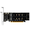 GLOTRENDS PA41 4ポート M.2 NVMe - PCIe 4.0 X16変換 拡張カード、PCIe分岐機能なし(MBはPCIe分岐機能をサポートすること)、M.2 NVMe SSD Soft-RAID対応、22110/2280/2260/2242/2230サイズ対応(2)