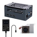 GeeekPi Raspberry Pi 5 メタルケース、公式 Raspberry Pi 5 アクティブクーラー付き、Raspberry Pi 5 ケース、U...