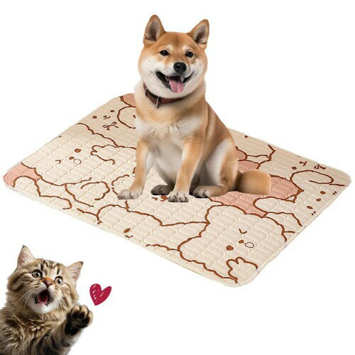 洗えるペットシーツ速乾 おしっこマット 二枚セット - 犬・猫用、滑り止め、防水、強い吸収、洗濯機で丸洗い、脱臭、抗菌、繰り返し使える、ポリエステル素材、トイレ...