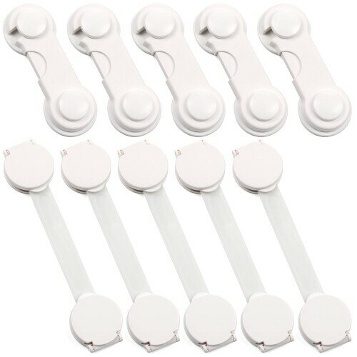 楽天カラーズストア2号店OneLeaf ベビーガード チャイルドロック 子供 赤ちゃん ドアロック 引き出しロック 引き戸 食器棚 扉 冷蔵庫 ストッパー 地震対策 長さ調整 可剥がせる 家具を傷つけない 使用簡単 白 2種