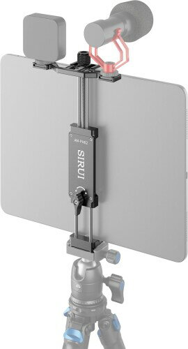 SIRUI タブレット三脚マウント アルミ製 iPad用の広口三脚クランプマウント 取り外し可能なコールドシューアダプター付き QRプレート付きタブレットホルダー Arca規格および1/4インチネジ