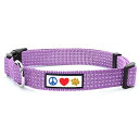 Pawtitas Reflective Collar M Orchid ペット柔らかい訓練の調節可能な反射ステッチの子犬/犬の首輪 中 紫色の蘭