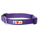 Pawtitas Reflective Collar XS Purple ペット柔らかい訓練の調節可能な反射ステッチの子犬/犬の首輪 特大 パープル
