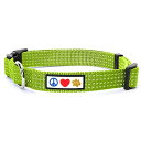 Pawtitas Reflective Collar L Green ペット柔らかい訓練の調節可能な反射ステッチの子犬/犬の首輪 大 グリーン