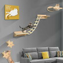 壁取り付け式猫用シェルフセット - 猫 壁 家具 クライミング 棚 猫 ハンモック パーチ スクラッチポスト 猫 アクティビティ ツリー クライミング ブリッジ...