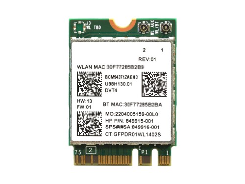 BCM94371ZAE BCM4371E デュアルバンド 867Mbps 802.11a/b/g/n/ac WiFi + Bluetooth 4.1 NGFF M.2 カード