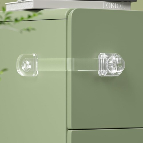 SAFELON ベビーガード チャイルドロック 3個入 キャビネットロック 引き出し 透明 多機能 子供安全対策 指挟み防止 けが防止 いたずら対応 (透明)