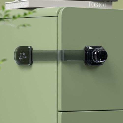 SAFELON ベビーガード チャイルドロック 3個入 キャビネットロック 引き出し 透明 多機能 子供安全対策 指挟み防止 けが防止 いたずら対応 (黒透明)