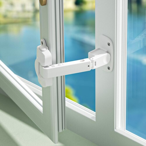 SAFELON 2 個入り すべり出し窓ロック 窓ストッパー ベビーセフティー 転落事故防止 子供安全対策 使いやすい 安全換気 アップグレード済み調節可能マドロック、子供用マドロック、ベビ