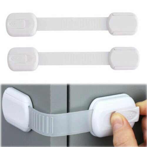 Tibemi 家具転倒防止 地震対策 ストッパー 取り付け簡単 穴あけ不要 粘着式 耐震ベルト 長さ調整可能 固定 本棚 冷蔵庫 食器棚 タンス 賃貸対応 (ホワイト 2個セット)