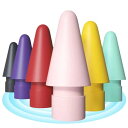 FUNKID Apple Pencil 第1/2世代 ペン先 チップ 先端 替え芯 tips 換え 交換用 予備先端 耐摩耗 高感度 フルカラー 人気 プラスチック素材(六枚セット)