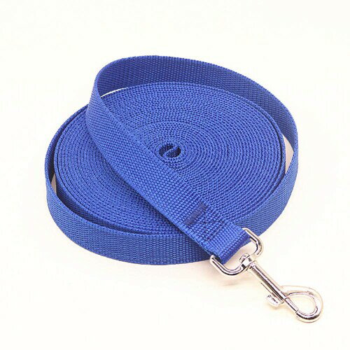 HJ リード 犬用 強力 小中型犬対応 ロングリード 猫 ペットリード 犬用引き紐 散歩 (4.5m*2.5cm, ブルー)