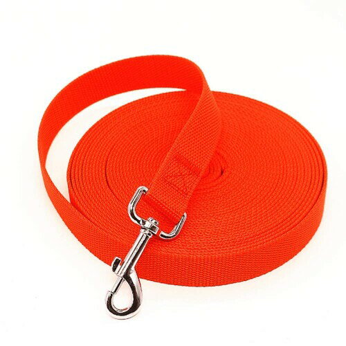 HJ リード 犬用 強力 小中型犬対応 ロングリード 猫 ペットリード 犬用引き紐 散歩 (30m*2.5cm, レッド)