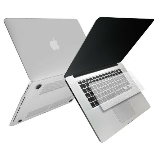 MS factory MacBook Pro 15 Retina 用 ケース カバー ＋ 日本語 キーボードカバー マックブックプロ レティナ 15インチ ハードケース Pro15 Mid 2012 〜 Mid 2015 A1398 全12色 マット加工 クリアホワイト 半