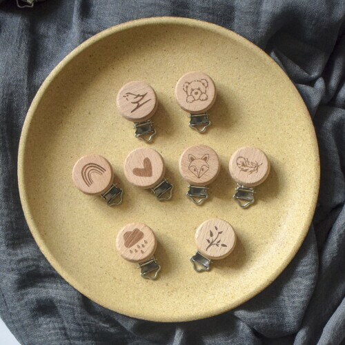 Shinse 木製クリップ 可愛い 羽 6個セット キャラクター柄 ウッドパーツ ベビー用品 紛失防止 ブランケットクリップ マルチクリップ アクセサリーパーツ DIY 手作り ハンドメイド 手芸用品