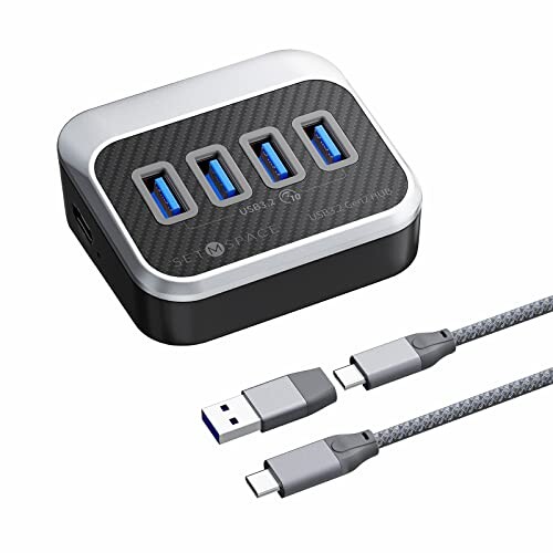 SETMSPACE usbハブ 3.0 4ポート 10Gbps 高速転送 ミニマリスト ハブ type-a ケーブル50CM (4*USB A)