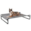 Veehoo 犬 ベッドドッグコット高架式ペットベッド大型犬用屋外コットベッド洗濯可能な通気性メッシュ付きポータブルスタンディングペット滑り止めフィート屋内屋外...