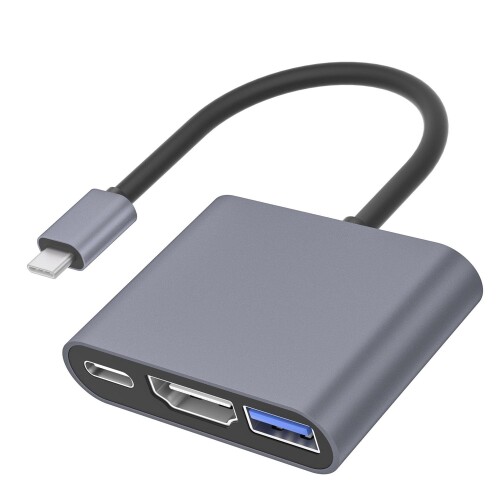 USB C HDMI アダプタ 3in1-4K@30Hz解像度出力/100W PD急速充電/USB3.0高速転送 Thunderbolt3/4互換 HDMI Type C ハブ 軽量設計 MacBook Air/Pro、iPad Pro、iPhone15 ro/Max、Galaxy S/Note シリーズなど